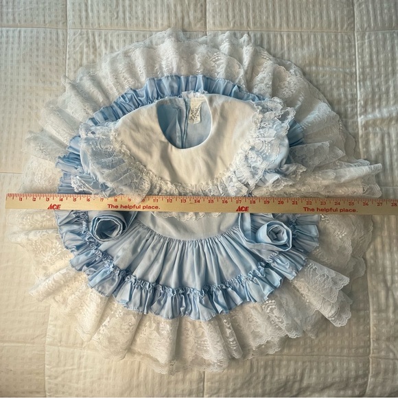 Lid'l Dolly's Ruffle Dress Full Circle Baby Blue Lace
Floral VTG Pageant Size 2T - Picture 16 of 16